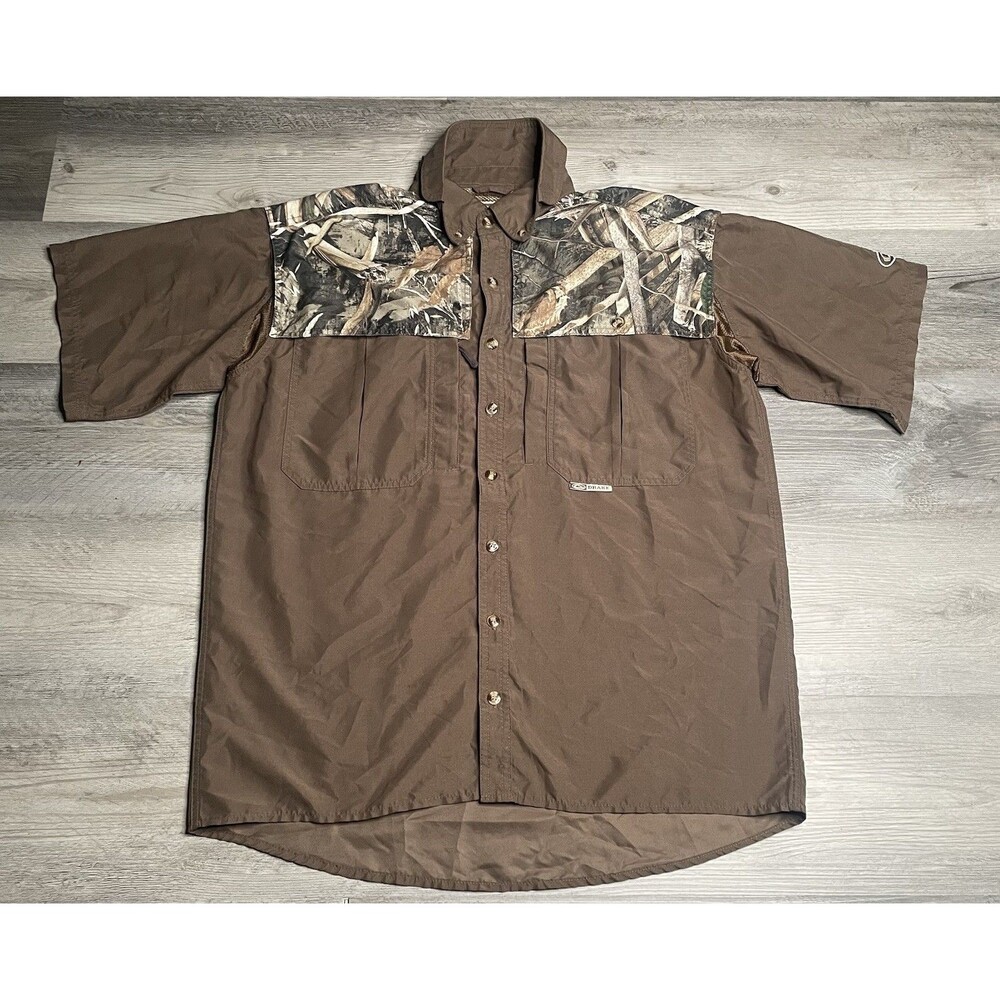 Drake Waterfowl EST Two Tone Camo Vented Wingshooters Shirt Small Pockets